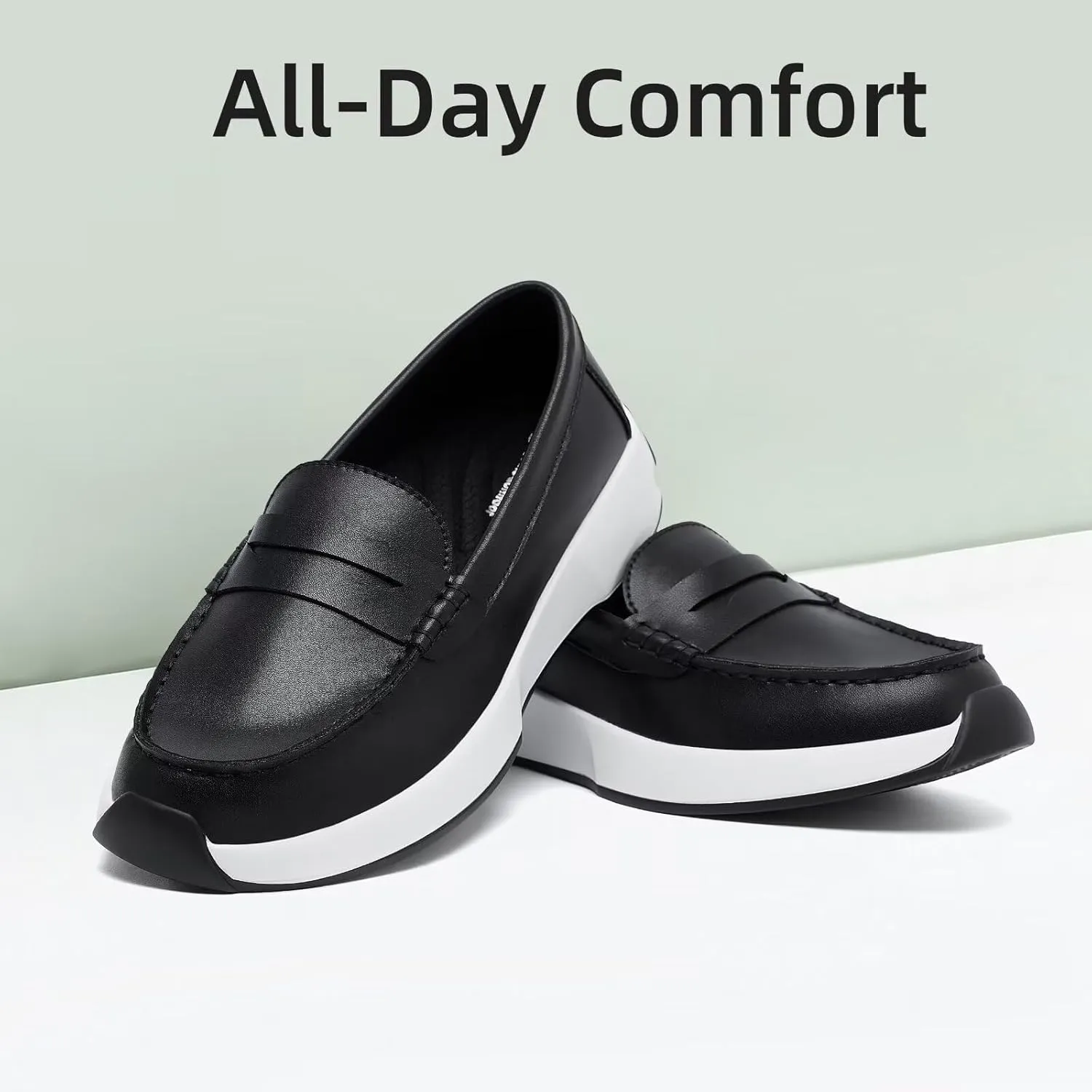 OrthoComfoot Women's Orthopedic Slip-On Loafers Walking Shoes: Comfortable Plantar Fasciitis Dress Shoes with Arch Support, Casual Orthotic Leather Oxfords for Foot and Heel Pain Relief