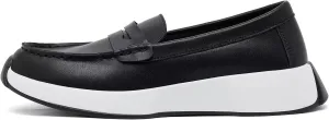 OrthoComfoot Women's Orthopedic Slip-On Loafers Walking Shoes: Comfortable Plantar Fasciitis Dress Shoes with Arch Support, Casual Orthotic Leather Oxfords for Foot and Heel Pain Relief