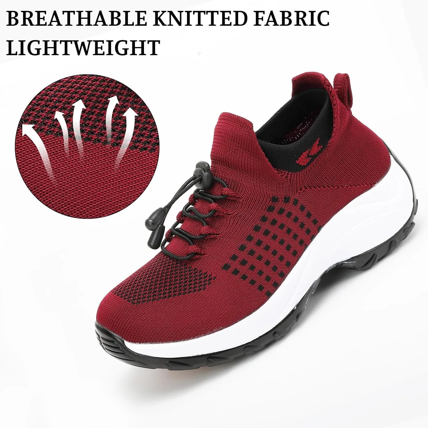 Orthopedic Shoes for Women Men Adjustable Elastic Strap Breathable Sneakers,Lightweight Non Slip Air Cushion Running Walking Sneakers,Outdoor Athletic Waterproof Soles Shoes with Arch Support