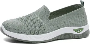 Orthopedic Sneakers for Women Summer Breathable Mesh Slip On Soft Sole Walking Shoes Lightweight Casual Comfortable Fashion Tennis Shoes with Arch Support