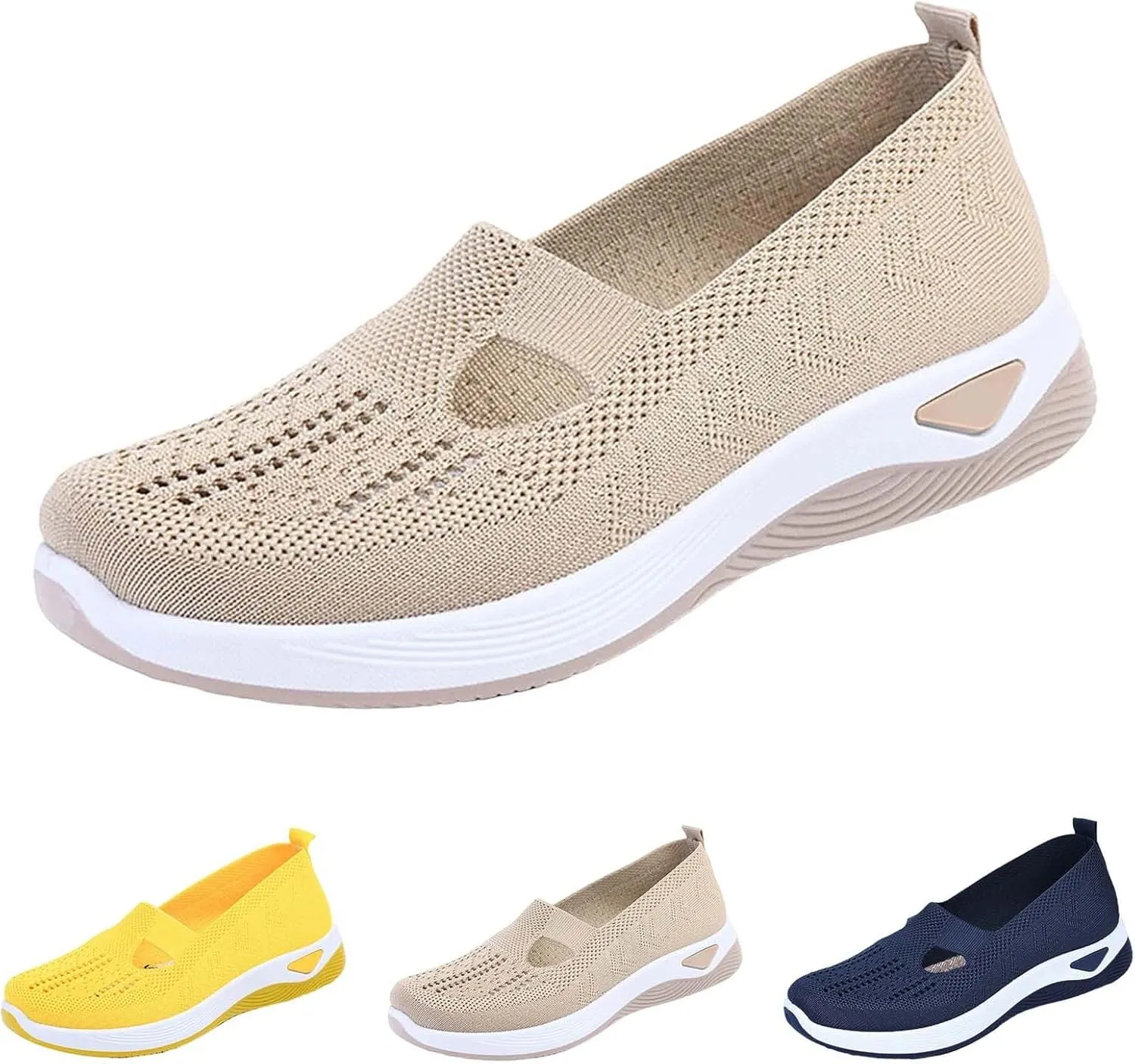 Orthopedic Walking Shoes for Women Slip On Sneakers with Arch Support Comfortable Casual Loafers Plantar Fasciitis Relief Foot Heel Pain Diabetic Feet