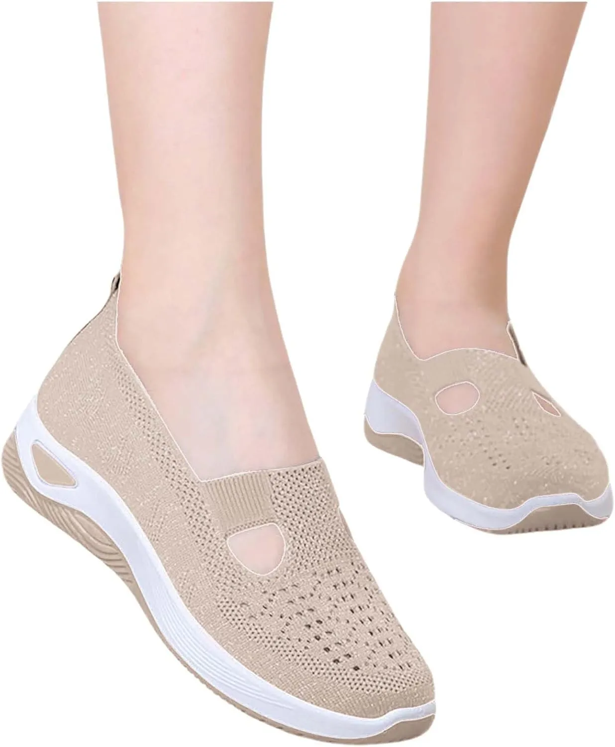 Orthopedic Walking Shoes for Women Slip On Sneakers with Arch Support Comfortable Casual Loafers Plantar Fasciitis Relief Foot Heel Pain Diabetic Feet