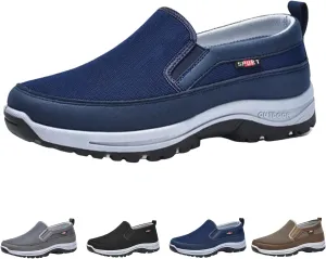 Orthoture Mens Shoes, Orthowalkway Mens Shoes Slip On, Men's Arch Support Canvas Loafers Orthopedic Waterproof Sneakers