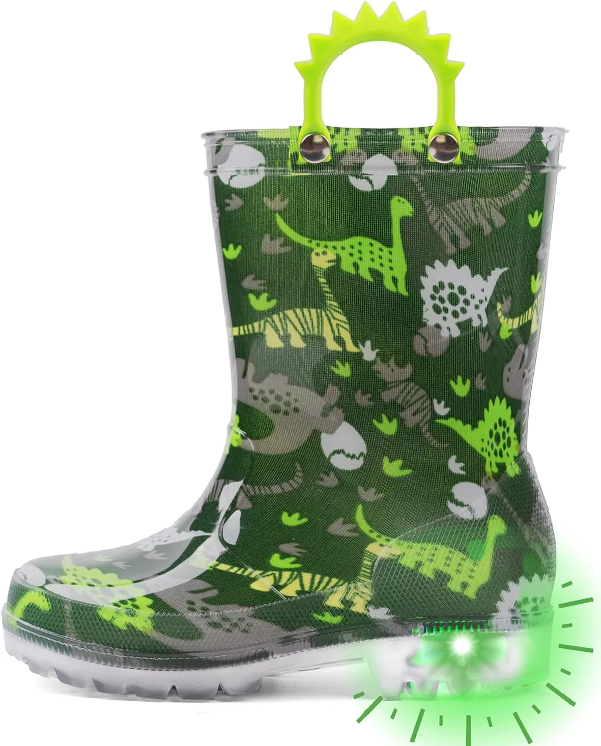 Outee Toddler Kids Adorable Lightwight Waterproof Rain Boots Light Up by Steps