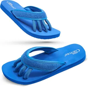 Pedicure Sandals with Built In Toe Separators for Women - Comfortable Spa Style Flip Flops for Home, Salon, Yoga & Gym Use