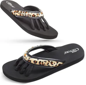 Pedicure Sandals with Built In Toe Separators for Women - Comfortable Spa Style Flip Flops for Home, Salon, Yoga & Gym Use