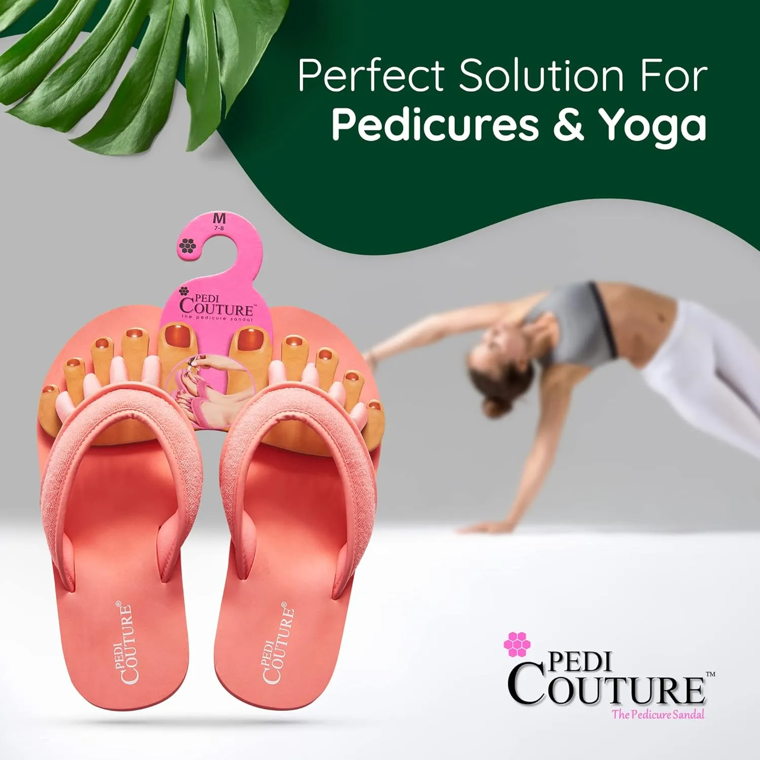 Pedicure Sandals with Built In Toe Separators for Women - Comfortable Spa Style Flip Flops for Home, Salon, Yoga & Gym Use