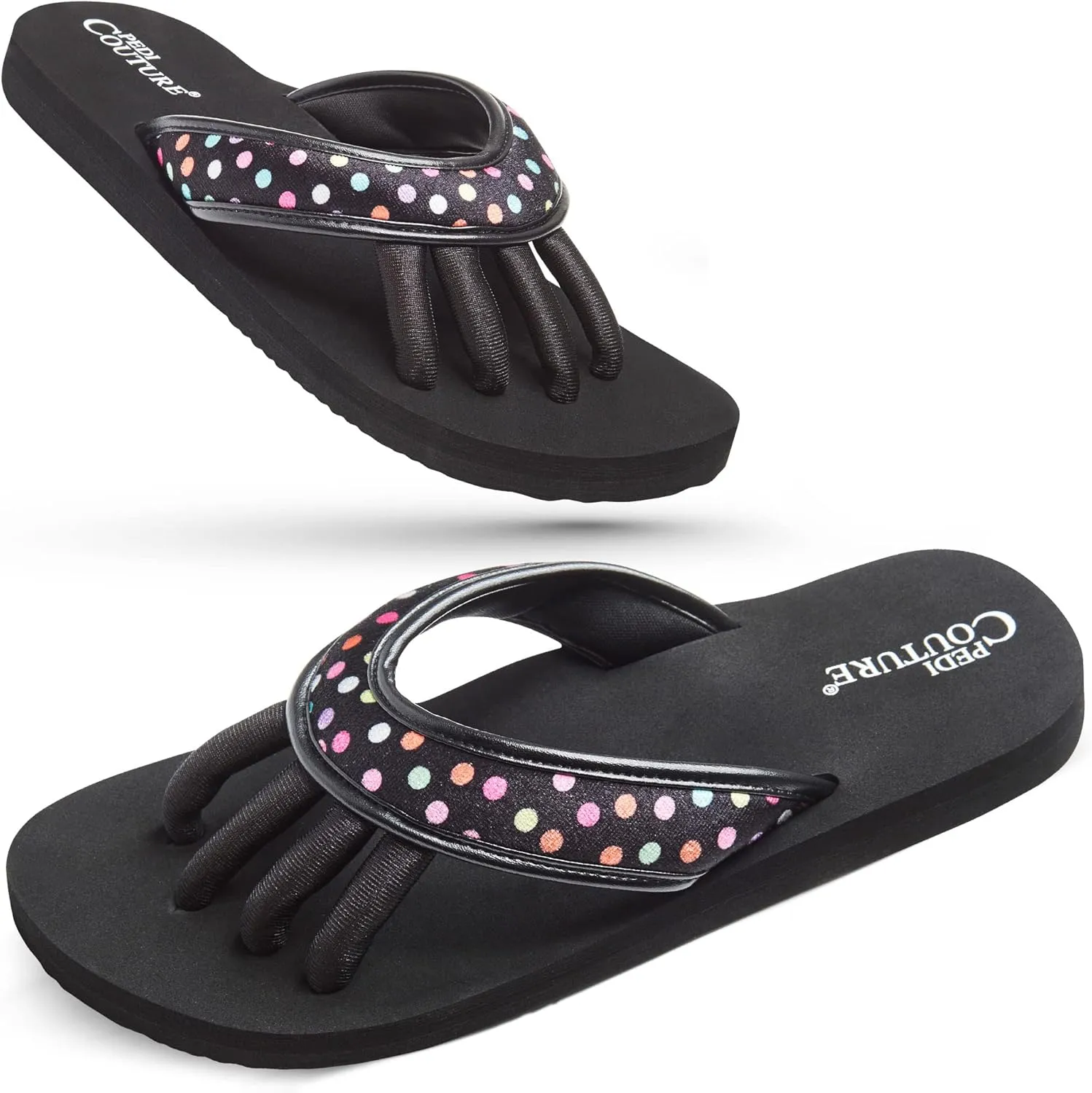 Pedicure Sandals with Built In Toe Separators for Women - Comfortable Spa Style Flip Flops for Home, Salon, Yoga & Gym Use