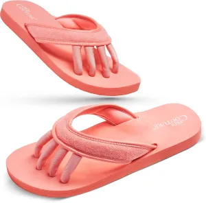 Pedicure Sandals with Built In Toe Separators for Women - Comfortable Spa Style Flip Flops for Home, Salon, Yoga & Gym Use