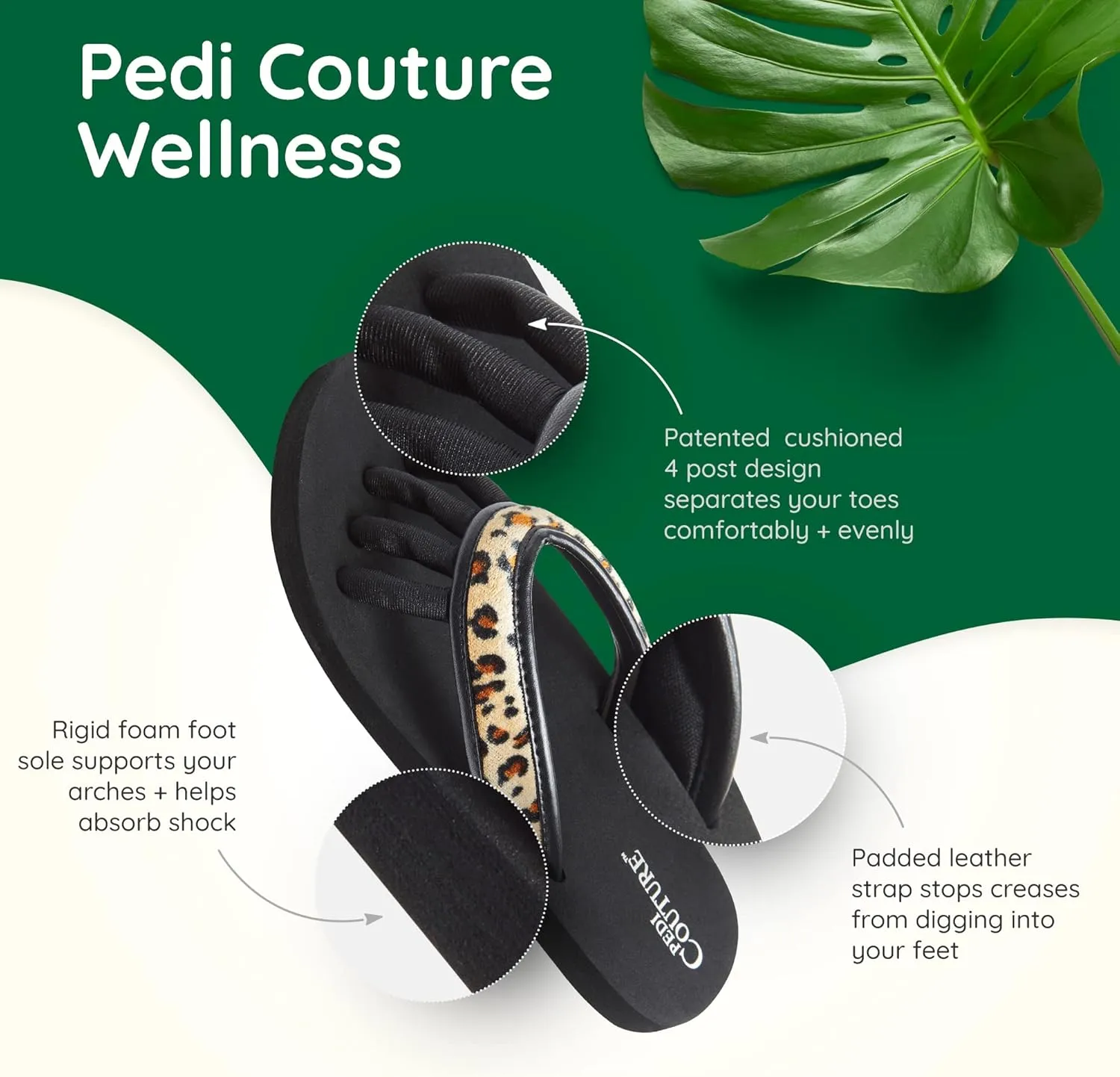 Pedicure Sandals with Built In Toe Separators for Women - Comfortable Spa Style Flip Flops for Home, Salon, Yoga & Gym Use