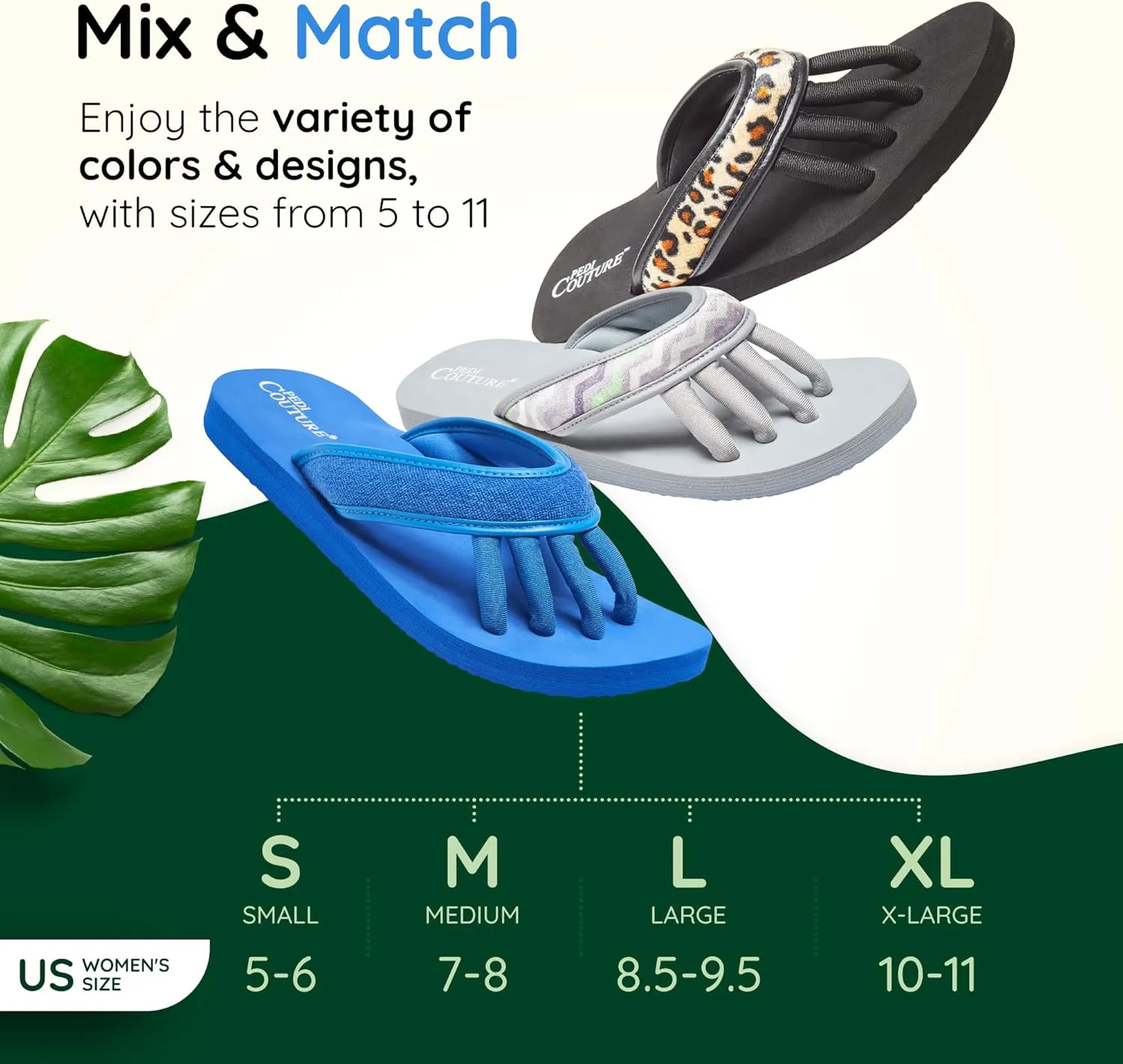 Pedicure Sandals with Built In Toe Separators for Women - Comfortable Spa Style Flip Flops for Home, Salon, Yoga & Gym Use