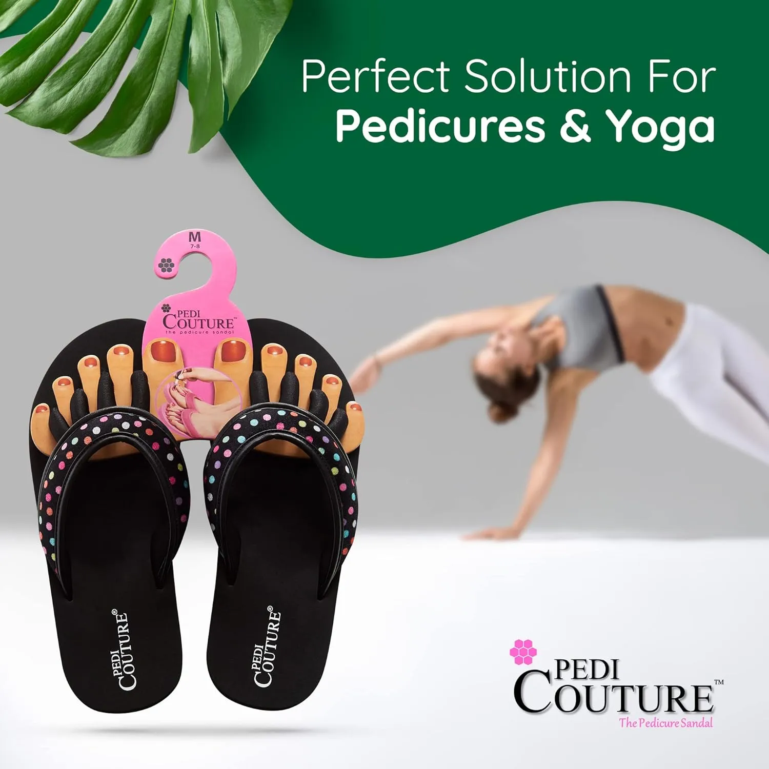 Pedicure Sandals with Built In Toe Separators for Women - Comfortable Spa Style Flip Flops for Home, Salon, Yoga & Gym Use