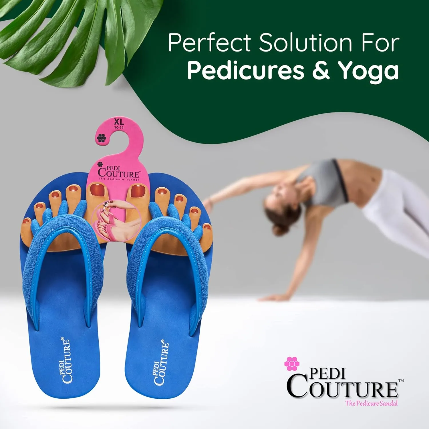 Pedicure Sandals with Built In Toe Separators for Women - Comfortable Spa Style Flip Flops for Home, Salon, Yoga & Gym Use