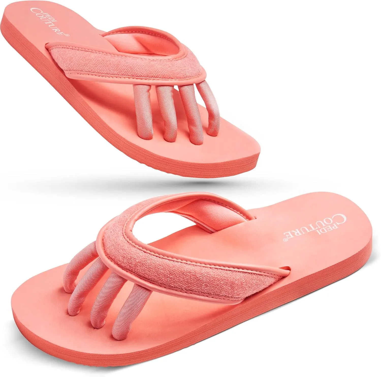 Pedicure Sandals with Built In Toe Separators for Women - Comfortable Spa Style Flip Flops for Home, Salon, Yoga & Gym Use