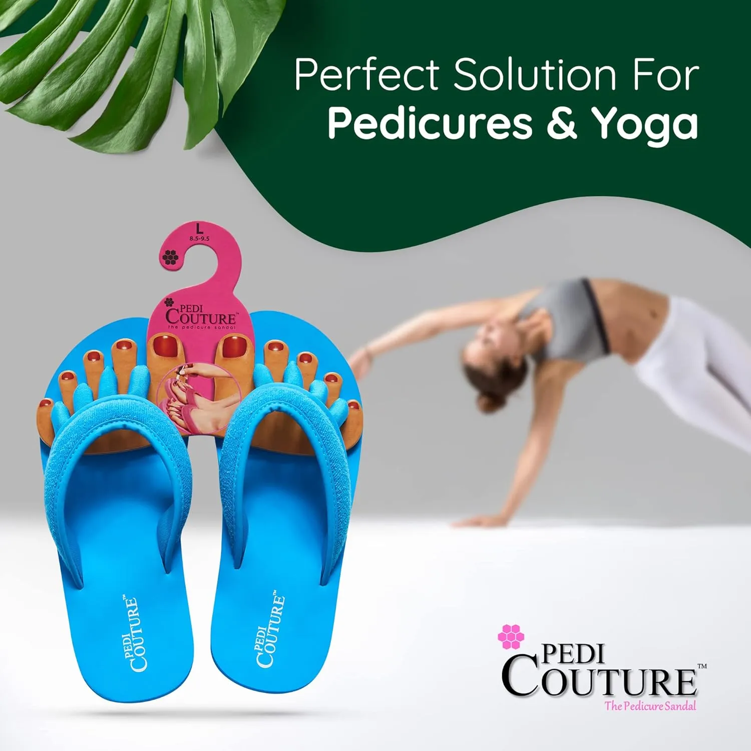 Pedicure Sandals with Built In Toe Separators for Women - Comfortable Spa Style Flip Flops for Home, Salon, Yoga & Gym Use