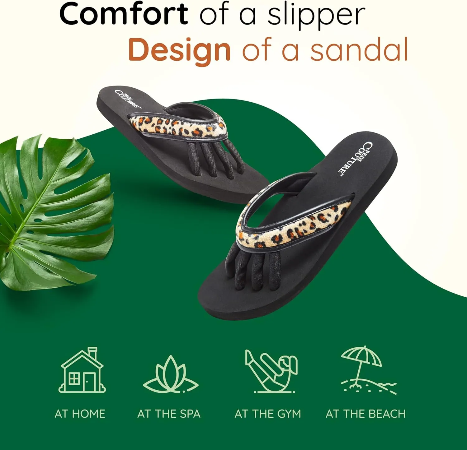 Pedicure Sandals with Built In Toe Separators for Women - Comfortable Spa Style Flip Flops for Home, Salon, Yoga & Gym Use