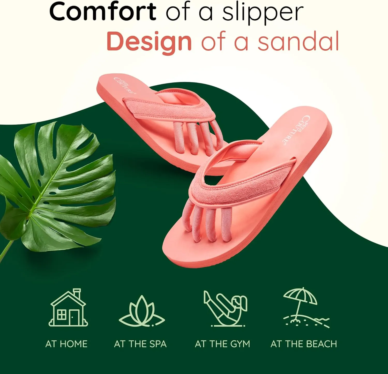 Pedicure Sandals with Built In Toe Separators for Women - Comfortable Spa Style Flip Flops for Home, Salon, Yoga & Gym Use