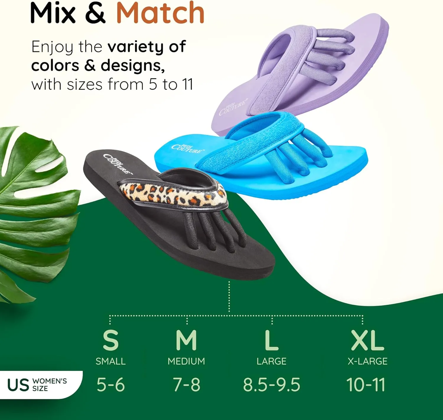 Pedicure Sandals with Built In Toe Separators for Women - Comfortable Spa Style Flip Flops for Home, Salon, Yoga & Gym Use