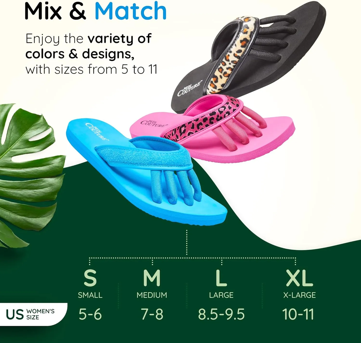 Pedicure Sandals with Built In Toe Separators for Women - Comfortable Spa Style Flip Flops for Home, Salon, Yoga & Gym Use