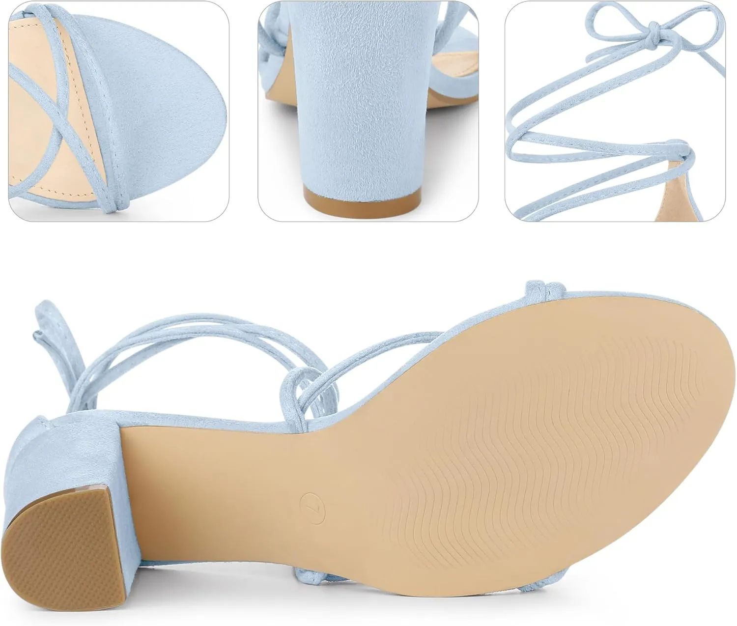 Perphy Lace Up Heels Strappy Chunky Heel Sandals for Women