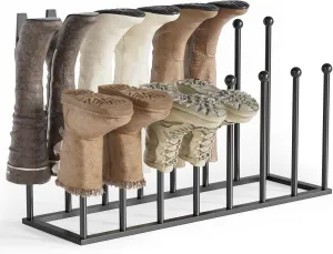 pickpiff Boot Rack Organizer Tall Boots, Black Boot Storage Organizer Tall Boots for Closet, Entryway, Garage, Porch, Free Standing Shoe Racks for 8 Pairs