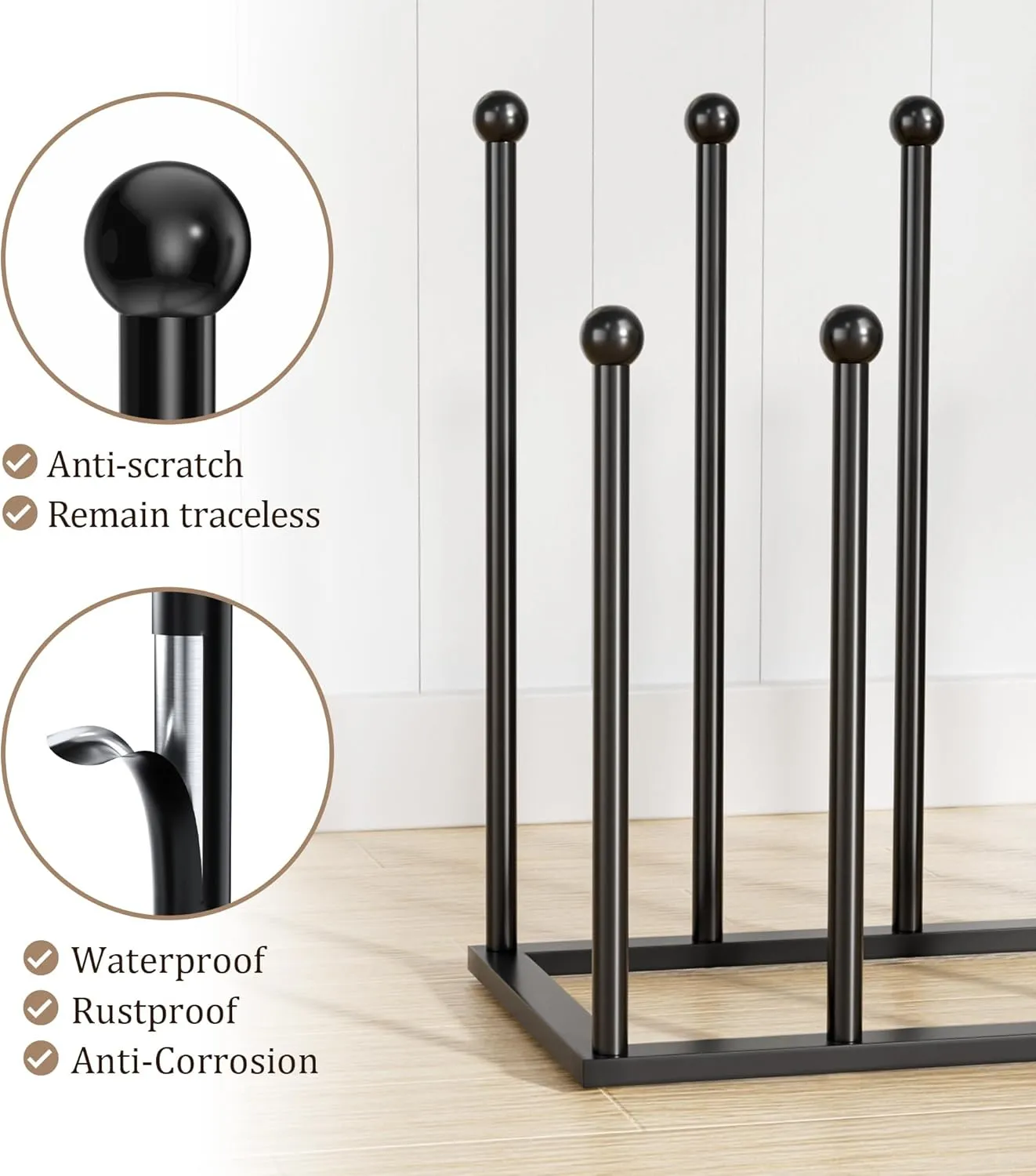 pickpiff Boot Rack Organizer Tall Boots, Black Boot Storage Organizer Tall Boots for Closet, Entryway, Garage, Porch, Free Standing Shoe Racks for 8 Pairs