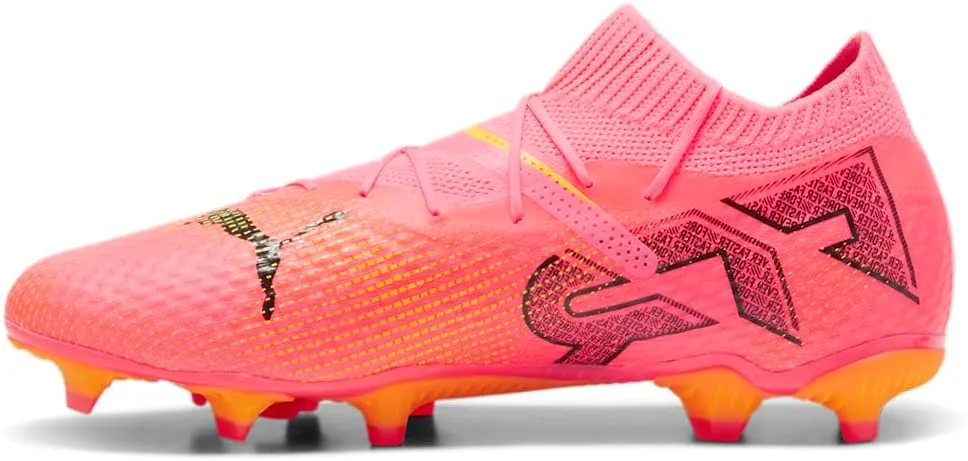 Puma Mens Future 7 Pro Firm GroundAg Football, Soccer Sneakers Shoes Cleated, Outdoor, Turf - Orange