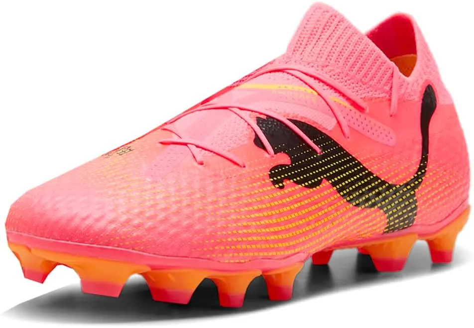 Puma Mens Future 7 Pro Firm GroundAg Football, Soccer Sneakers Shoes Cleated, Outdoor, Turf - Orange