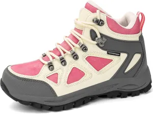 R CORD Kids Hiking Boots Girls Hiking Boots Waterproof Non-Slip for Outdoor Lace-Up Closure Durable TPR Traction Outsole Kids Hiking Shoes
