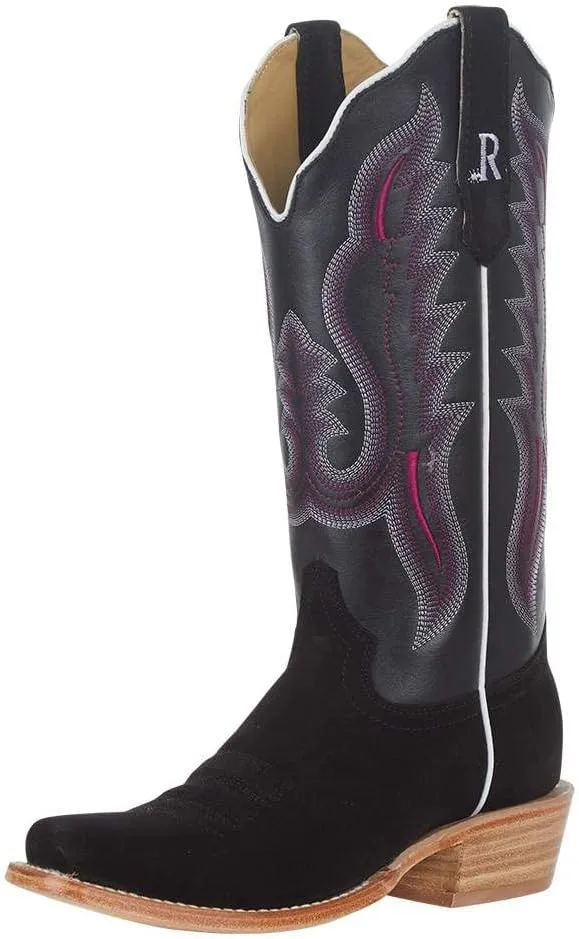 R Womens Black Roughout 13in Black Boot