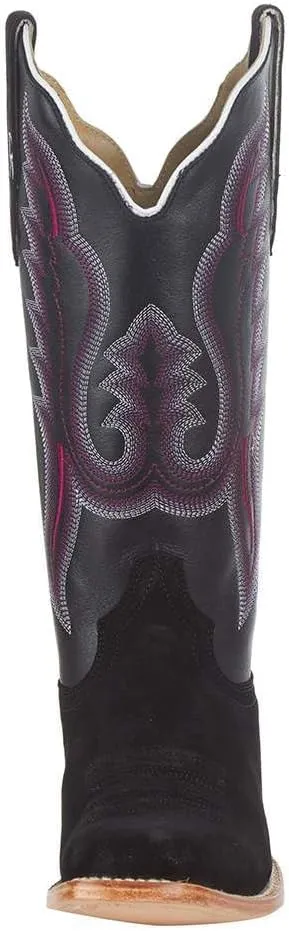 R Womens Black Roughout 13in Black Boot