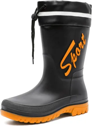 Rain Boots for Men, Waterproof Rubber Boots Mens Garden Boots, Comfort Lightweight Raining Shoes, Elastic Chelsea Ankle Rain Boots Fishing Shoes for Yard Farm Outdoor Work