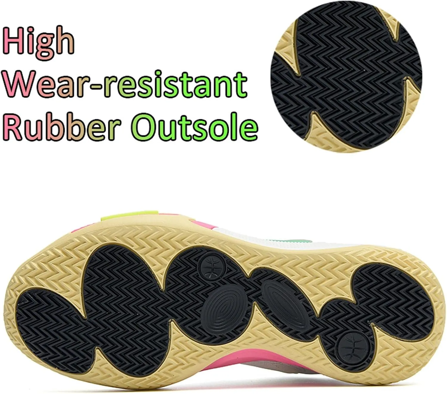 Ravr Road Men's Breathable Non-Slip Basketball Sneakers Athletic Sport Shoes with Rubber Outsole Comfortable Casual Design for Outdoor & Indoor Play