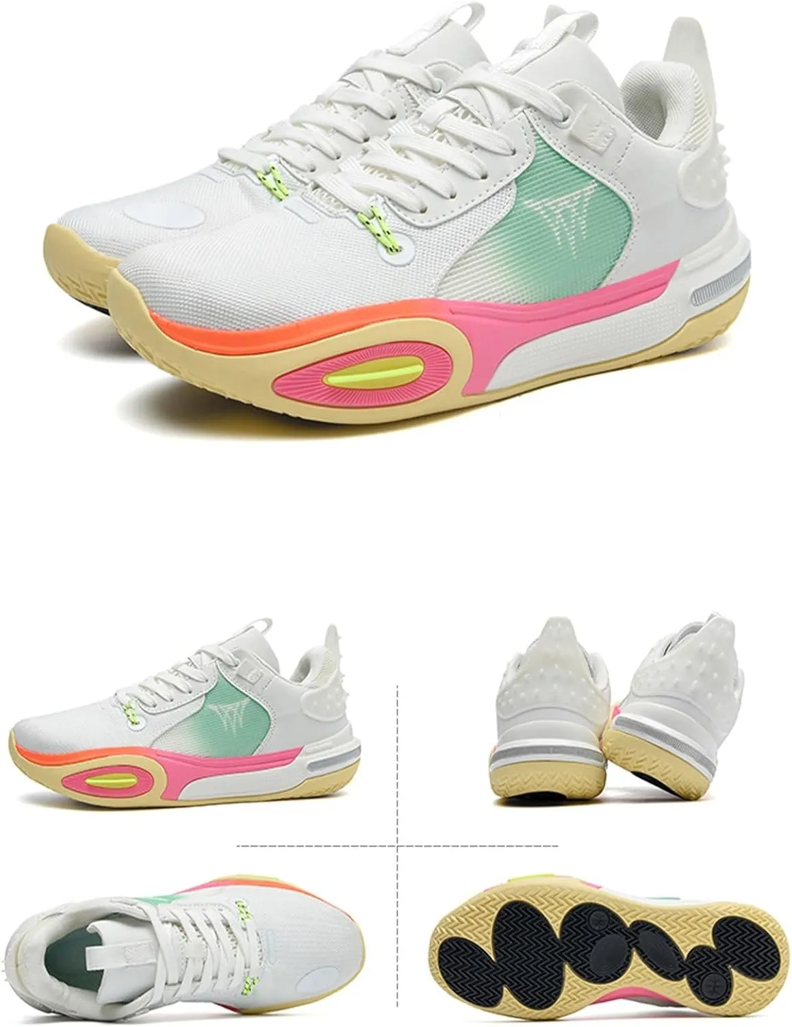 Ravr Road Men's Breathable Non-Slip Basketball Sneakers Athletic Sport Shoes with Rubber Outsole Comfortable Casual Design for Outdoor & Indoor Play