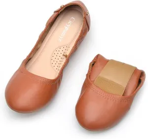 Rojeam Womens Flats Shoes Fold Up Pumps Ballet Flat Slip-on Ballerina Pumps Shoes Loafers Ladies Roll Up Shoes