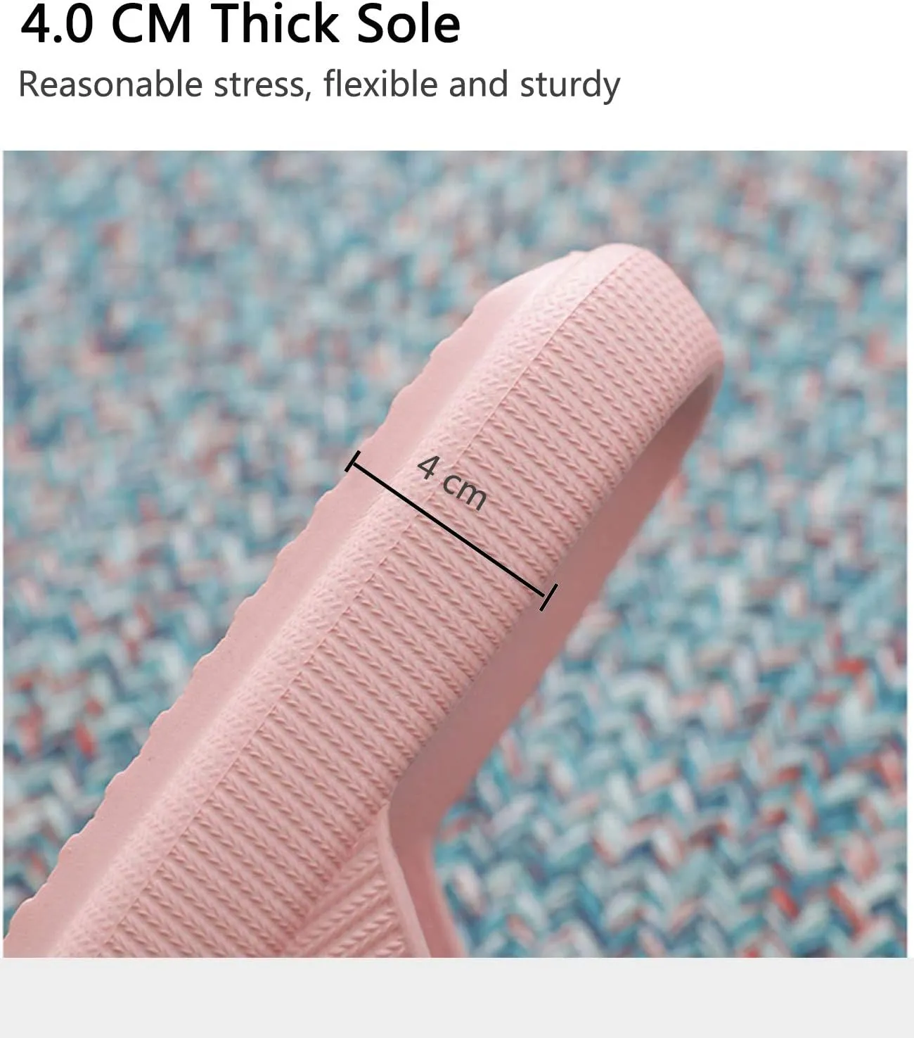 rosyclo Pillow Slippers for Women, Non-Slip Massage Foam Shower Bathroom Home Floor Thick Sole Quick Drying Cloud Cushion Womens Mens Sandals, Soft Comfortable Platform Open Toe Shoes