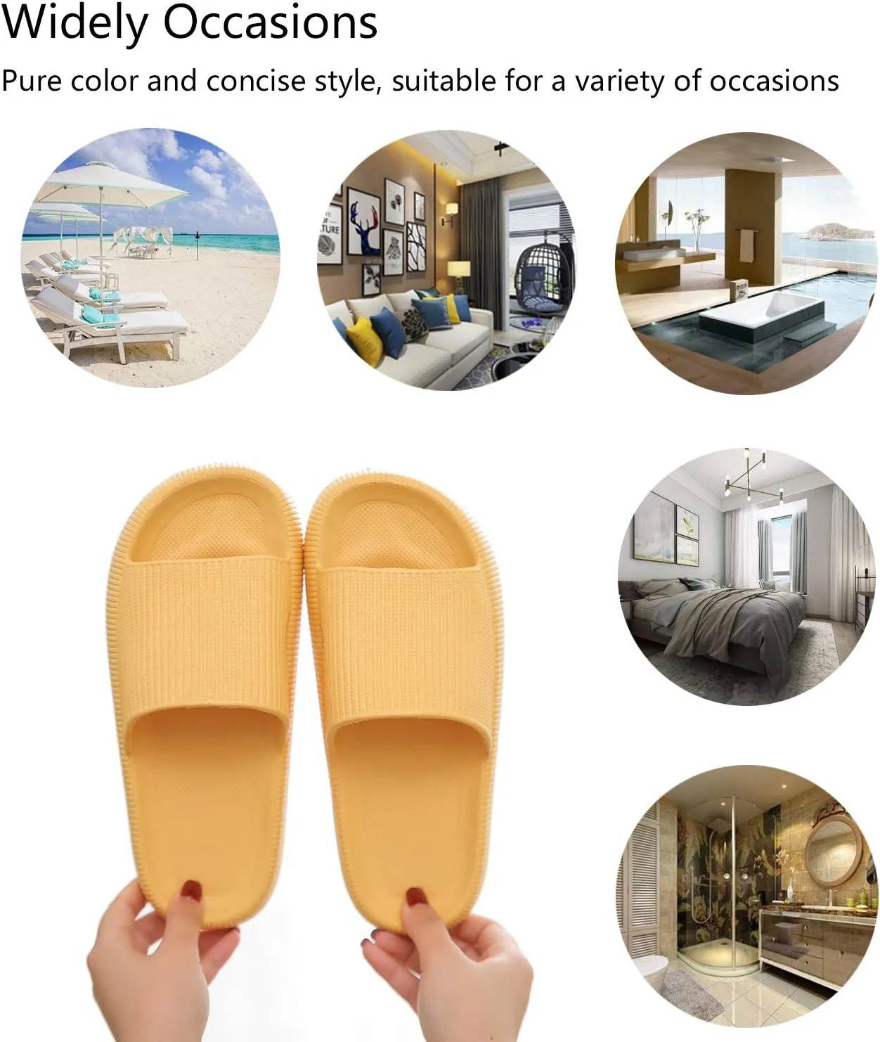 rosyclo Pillow Slippers for Women, Non-Slip Massage Foam Shower Bathroom Home Floor Thick Sole Quick Drying Cloud Cushion Womens Mens Sandals, Soft Comfortable Platform Open Toe Shoes