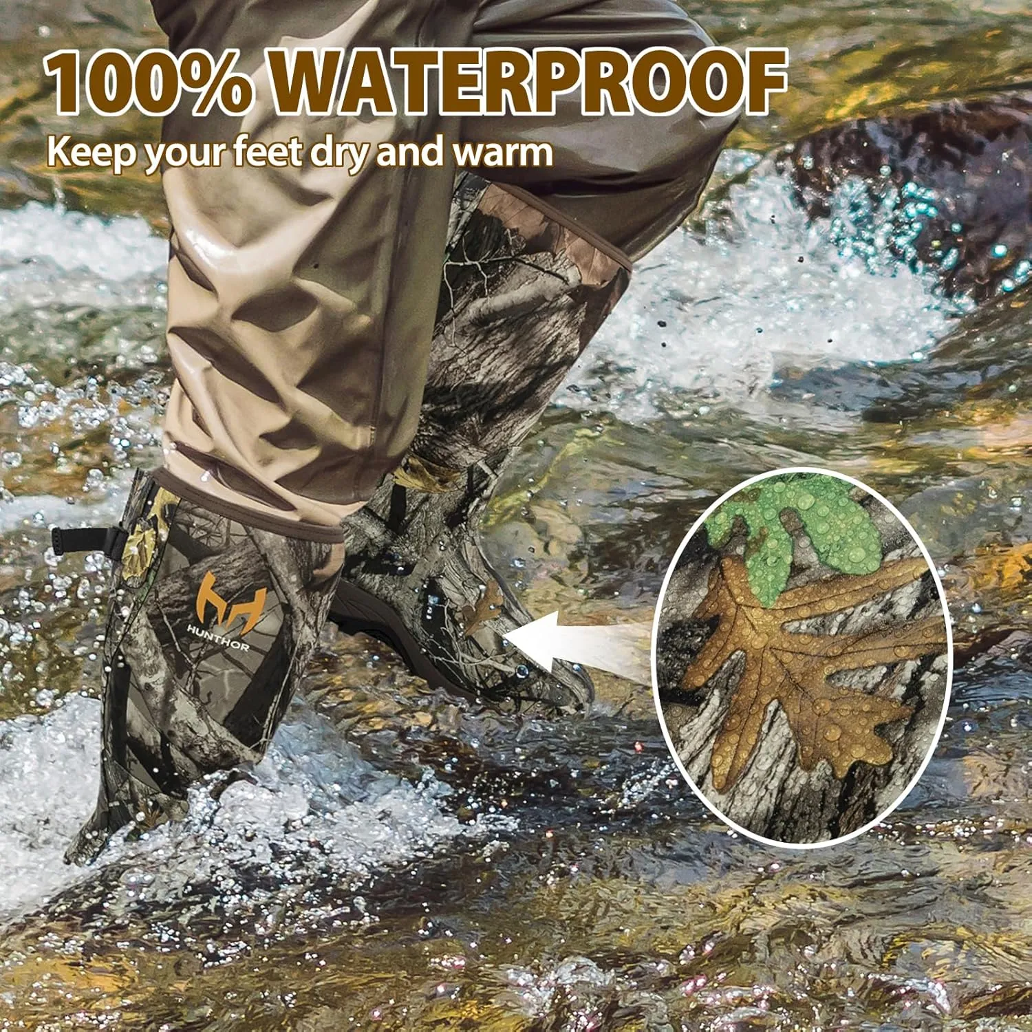 Rubber Hunting Boots for Men with 800g Insulation, Waterproof Insulated 6mm Neoprene Shoes for Outdoor Hunting (Size 6-14)
