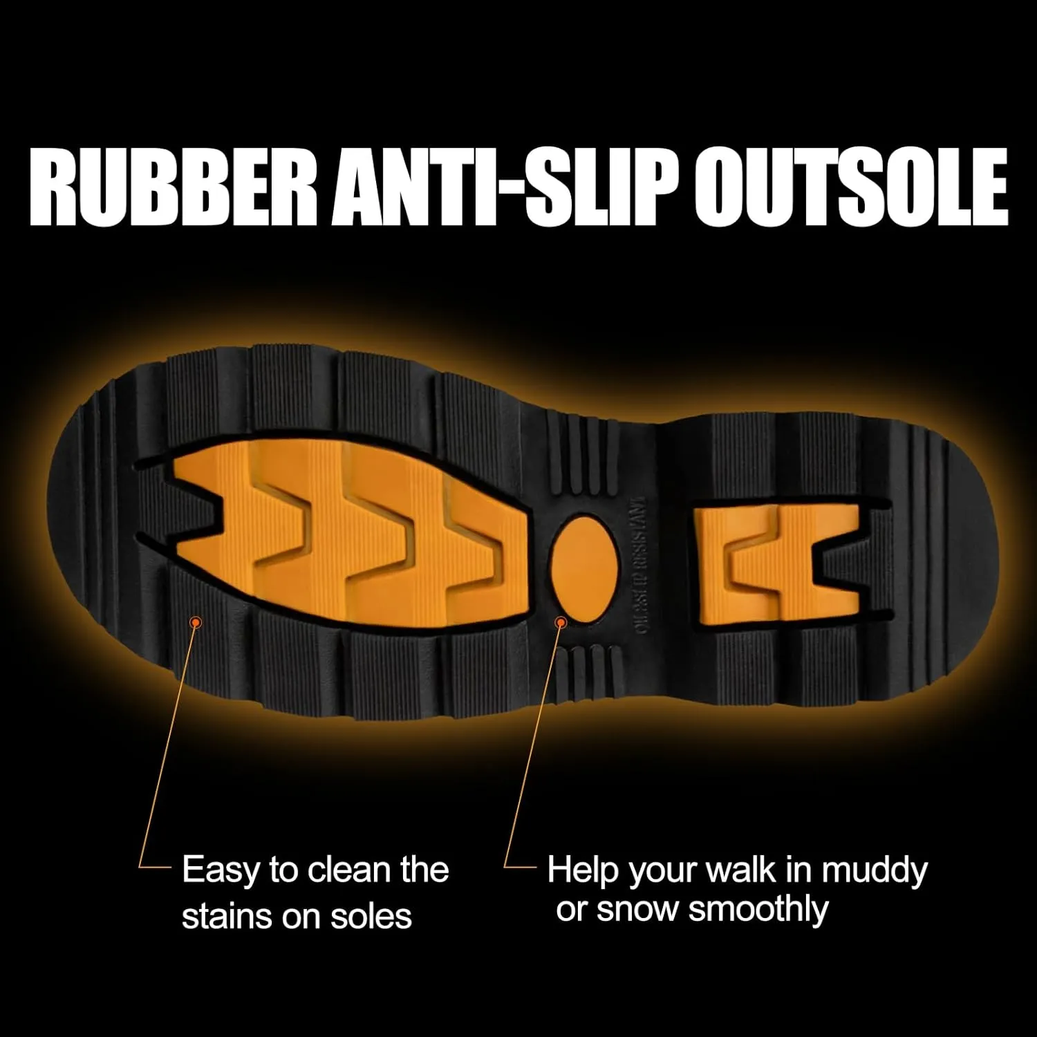Rubber Work Boots, Puncture-Proof with Steel Toe & Shank, Waterproof Insulated 6mm Neoprene Hunting Boots for Farming, Construction, Gardening, Fishing, Outdoor Work (Size 6-14)