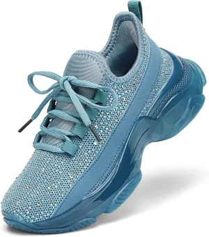 Running Shoes for Women Fashion Rhinestone Sneakers Womens Walking Shoes Comfortable Chunky Ladies Tennis Shoe