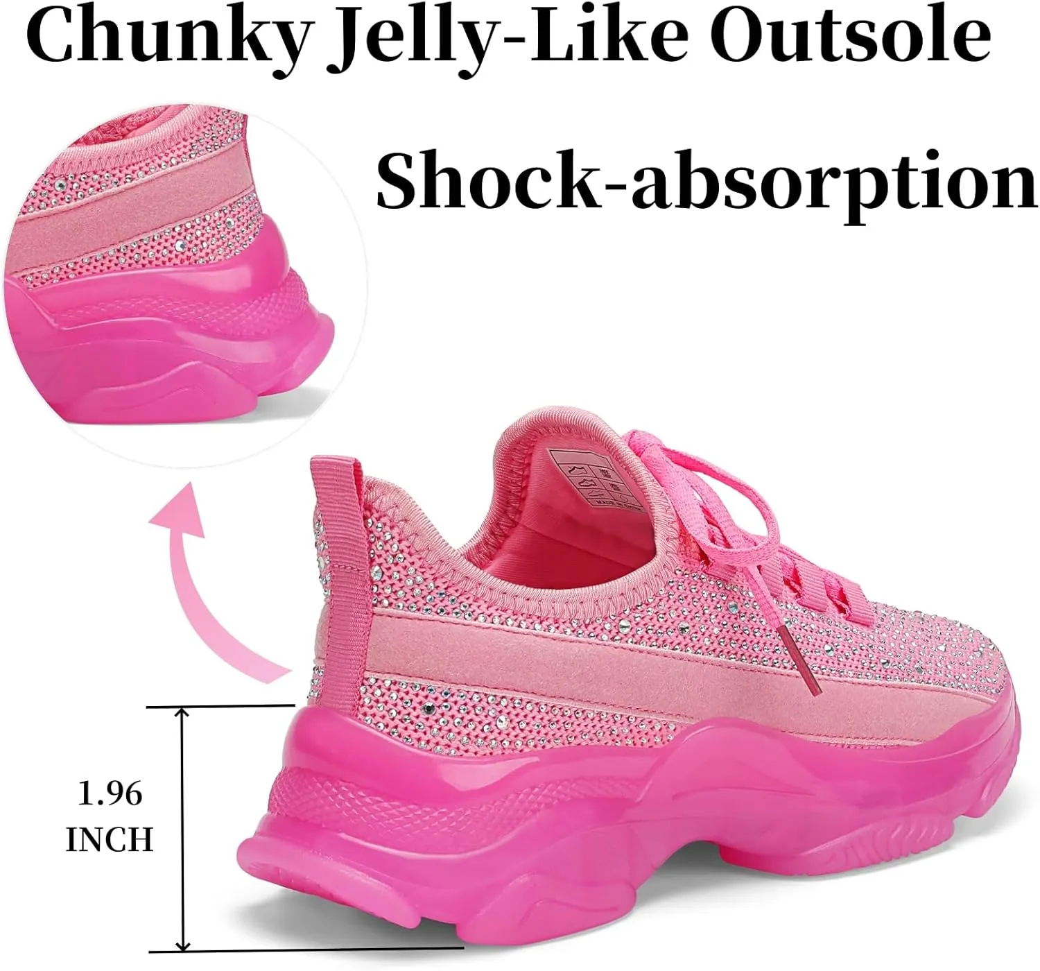 Running Shoes for Women Fashion Rhinestone Sneakers Womens Walking Shoes Comfortable Chunky Ladies Tennis Shoe