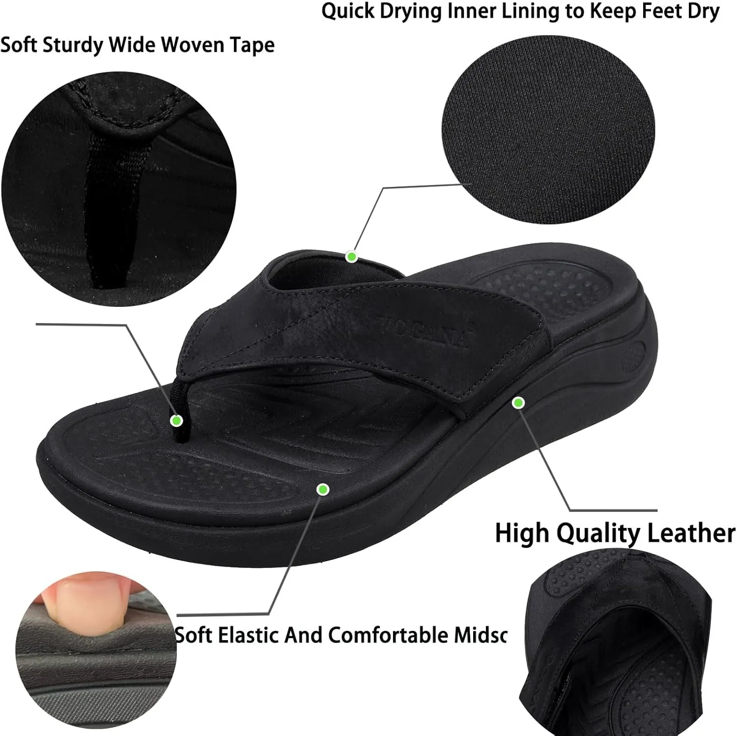 Sandals for Men Adjustable Width Slides Arch Support Orthopedic for Diabetic Plantar Fasciitis Swollen Feet Pain Relief Neuropathy