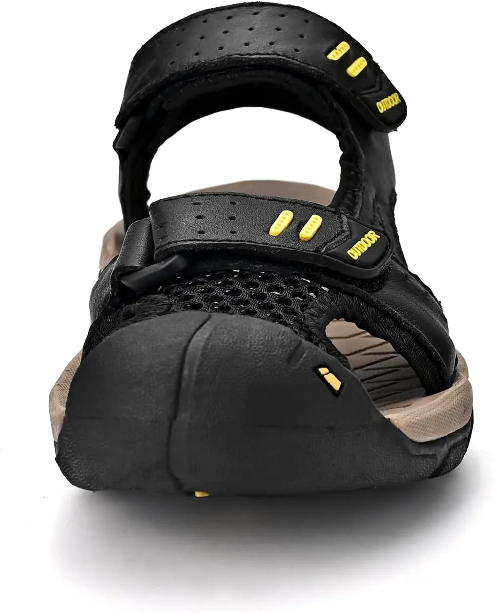 Sandals for Men Leather Hiking Sandals Athletic Walking Sports Fisherman Beach Shoes Closed Toe Water Sandals