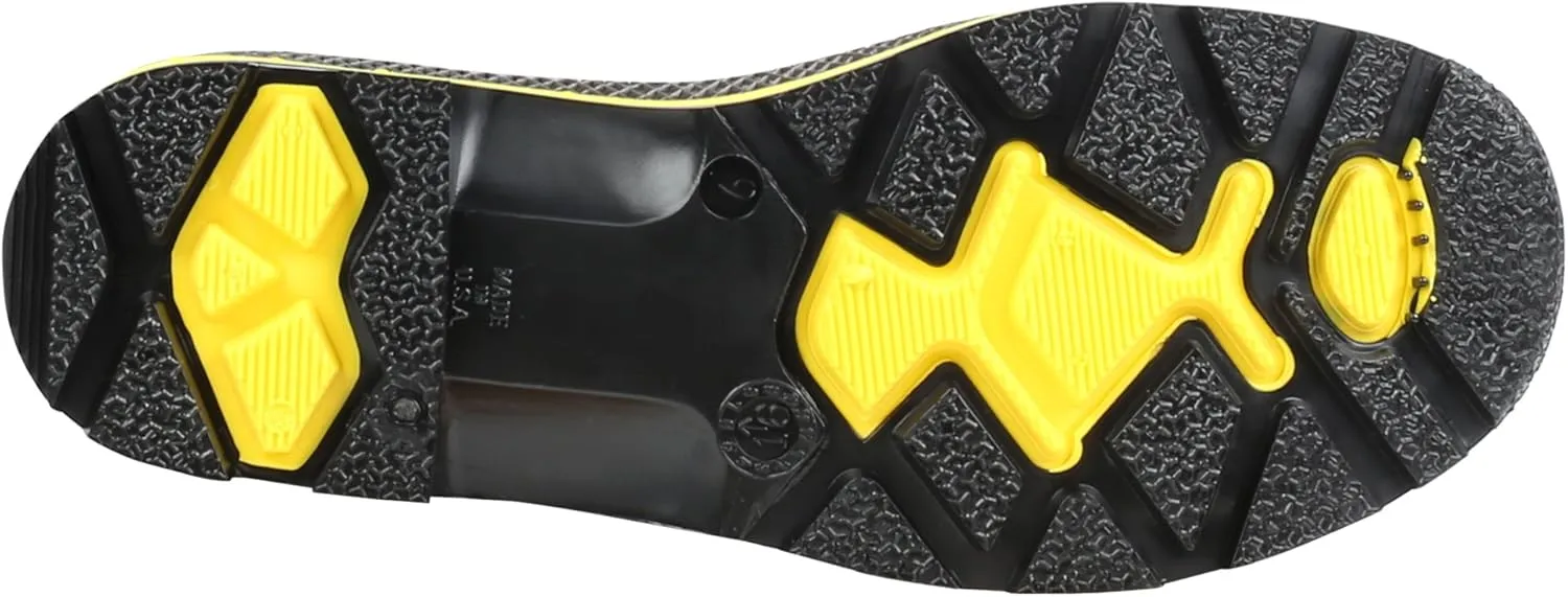 Servus Pro 15" PVC Chemical-Resistant Steel Toe Men's Work Boots, Gray, Yellow & Black (75101), 9