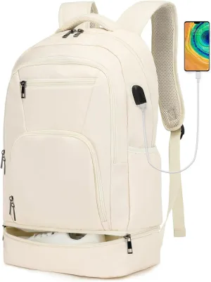 seyfocnia Gym Backpack for Men,Gym Bag with Shoe Compartment Lightweight Travel Workout Sports Backpack with USB Charging Port