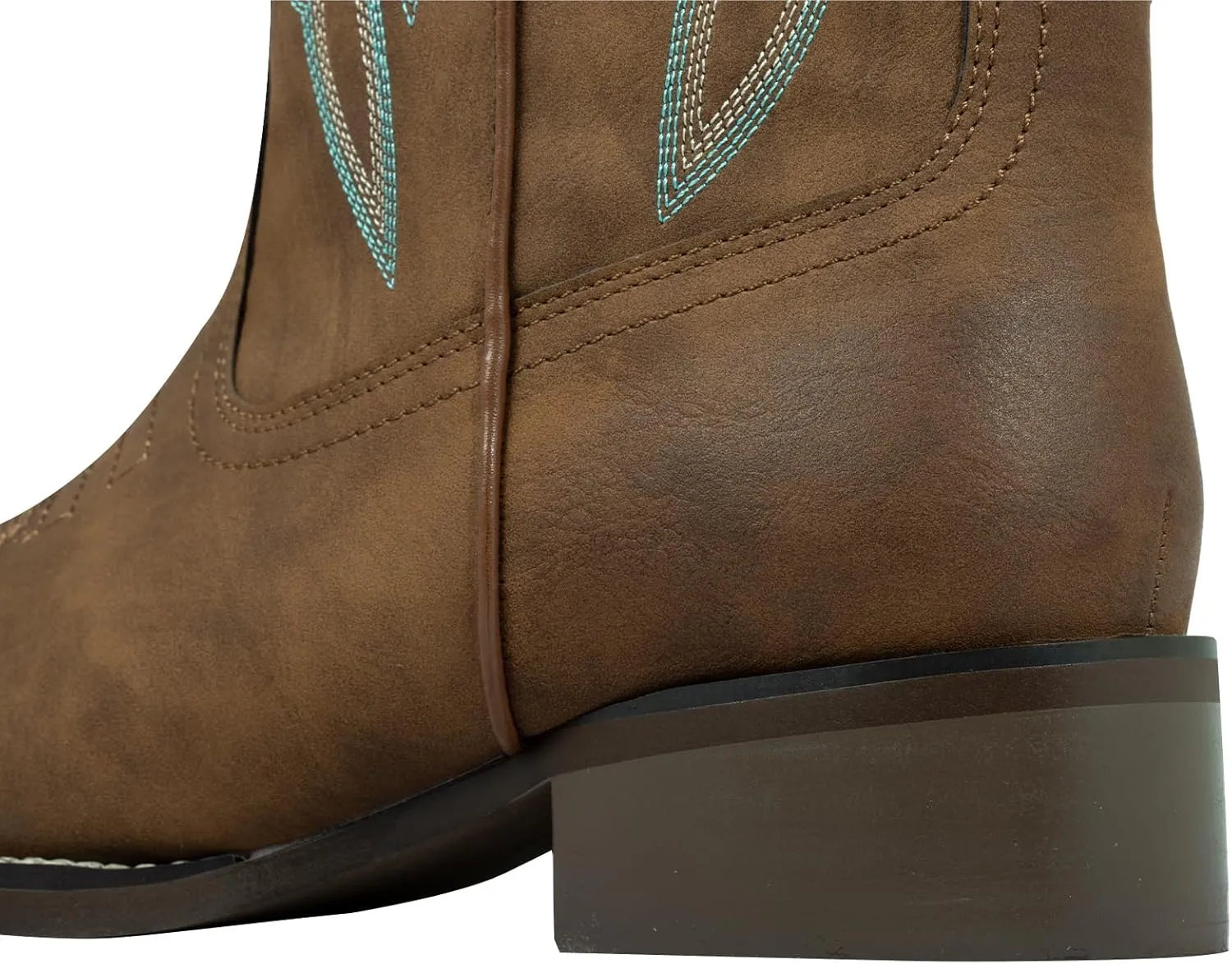 SheSole Extra Wide Calf Boots for Women - Classic Stitch Cowboy Boots with Hidden Stretch Panel & Removable Cushion - Comfortable Wider Shaft Western Boots for Fuller Figures
