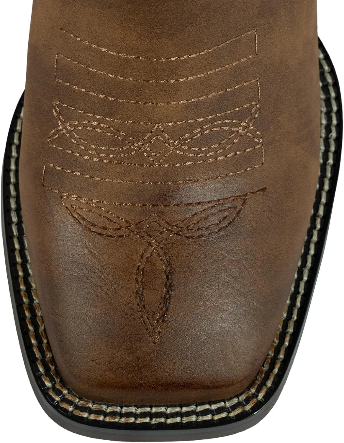 SheSole Extra Wide Calf Boots for Women - Classic Stitch Cowboy Boots with Hidden Stretch Panel & Removable Cushion - Comfortable Wider Shaft Western Boots for Fuller Figures