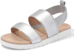shoeslocker Girls Sandals Summer Shoes Open Toe Elastic Back Strap Sandals Flat for Little Kids Big Kids