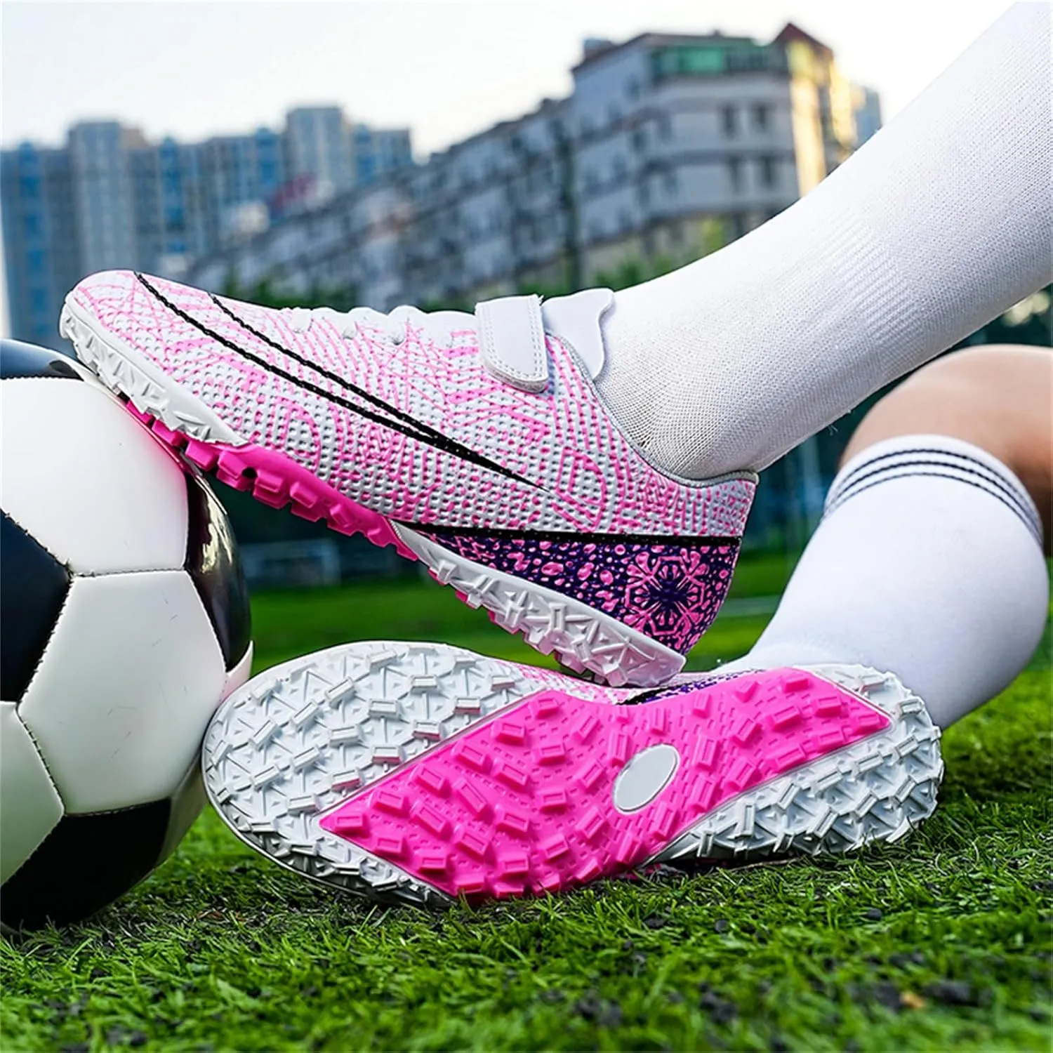 Soccer Cleats for Kids Turf Soccer Shoes Indoor Boys Girls Football Shoes Youth TF AG Artificial Ground Trainning Athletic Sneakers Outdoor