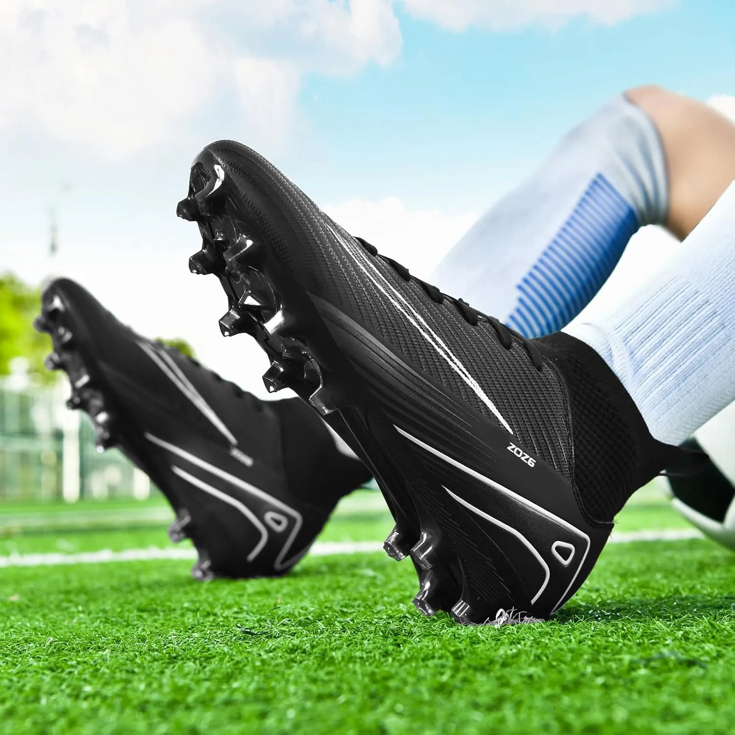 Soccer Cleats for Mens Womens Turf Soccer Shoes Indoor Unisex Football Boots AG FG TF Wide Training Sneaker Outdoor